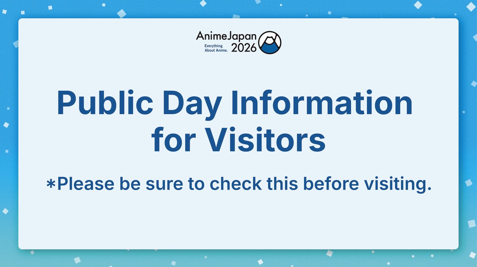 Public Day Information for Visitors